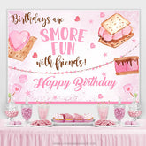 Rosa Nachtisch Motto Geburtstagsparty Hintergrund für Mädchen